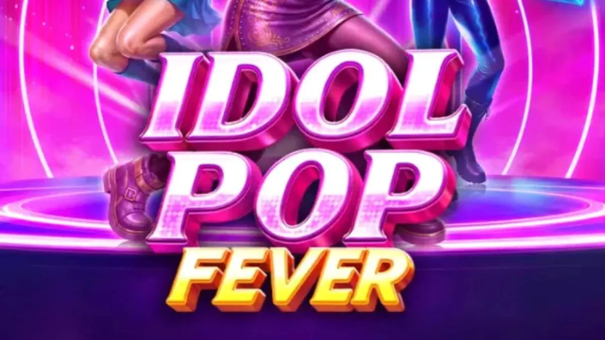 Tampilan visual panggung konser neon dalam slot Idol Pop Fever